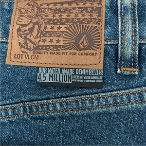 Volcom Classic Blue Jeans with Brown Accents